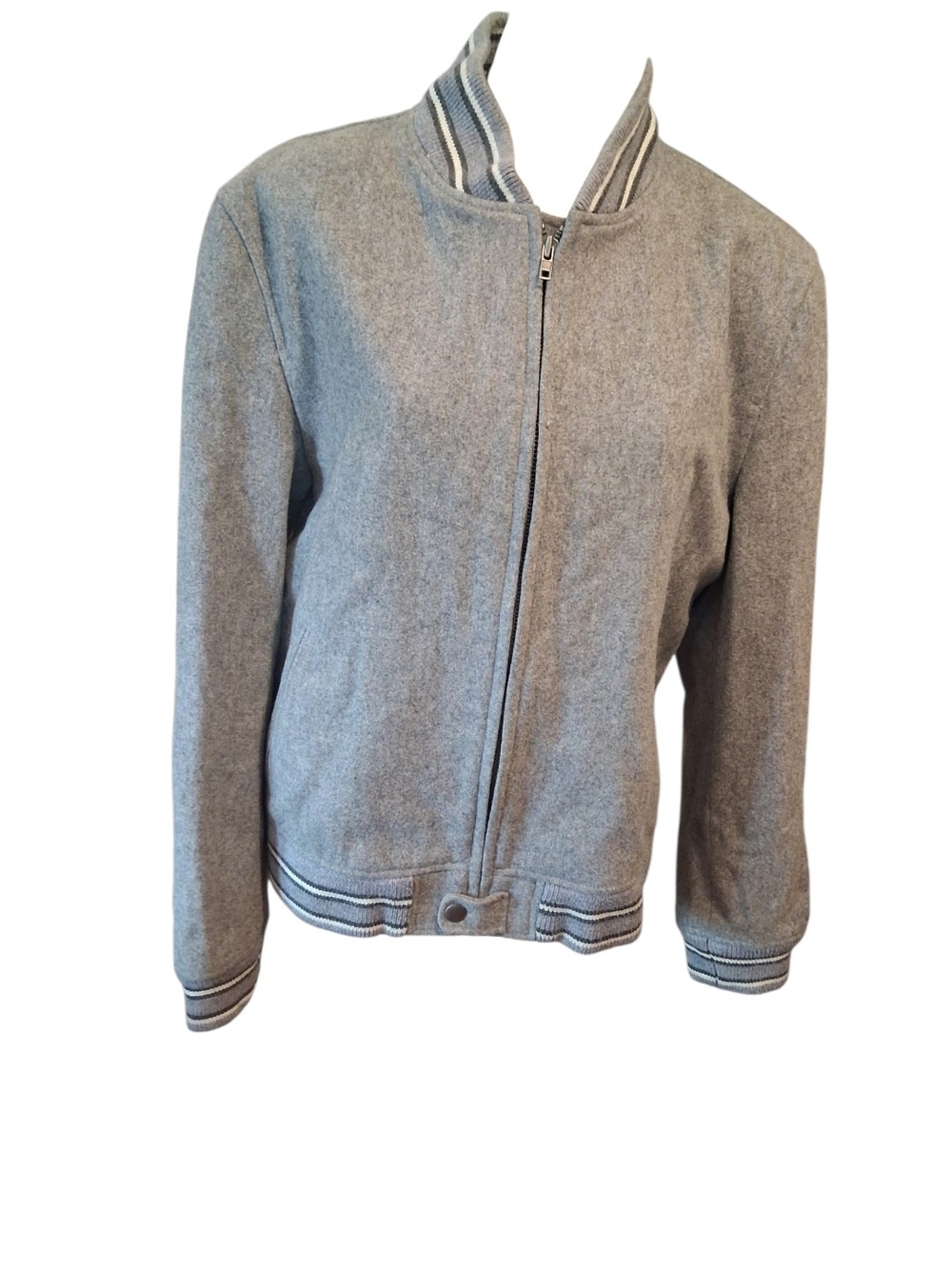 Grey Unisex Bomber Jacket - Casual Zip Front